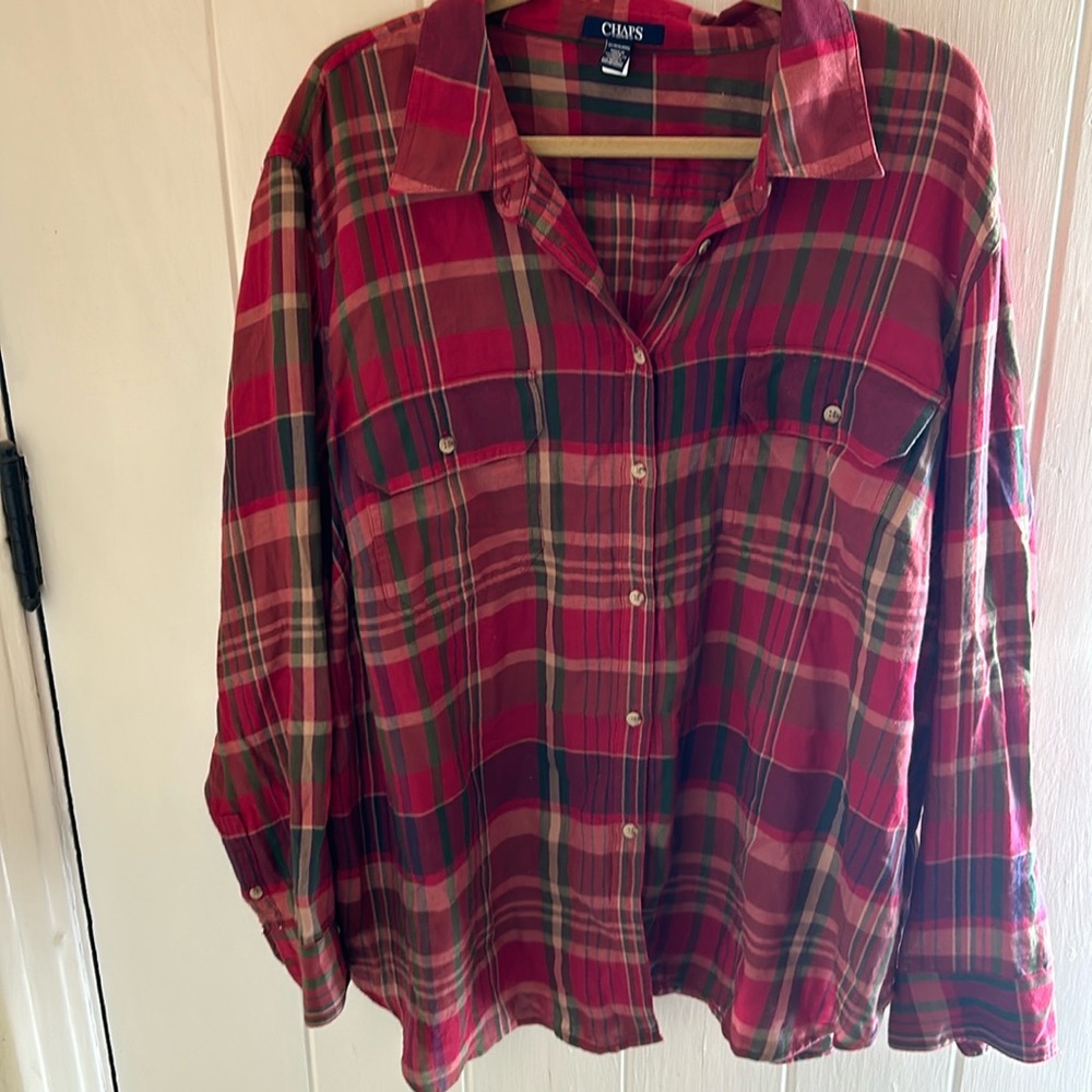 NWT Women’s Red Plaid Blouse
